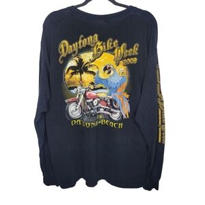 Vintage Y2K Daytona Bike Week 2008 Long Sleeve Graphic T-Shirt Size XL
